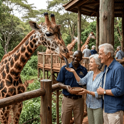 Guided excursion to the Giraffe Centre to hand-feed endangered Rothschild’s giraffes lewkaexperience.com